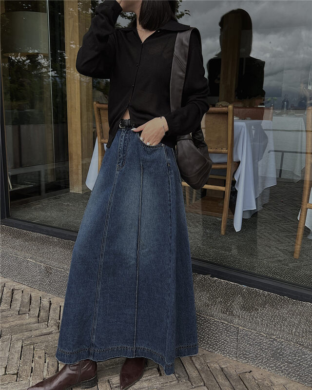 New in autumn!【SOUL】Korean all-match denim skirt 2740# CLS