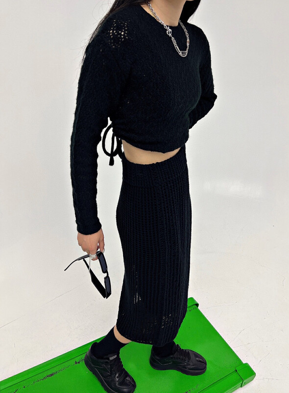 New in early autumn! [D.TWO D2] Grid fashionable mid-length skirt + solid color inner skirt suit 2319011# ZXL