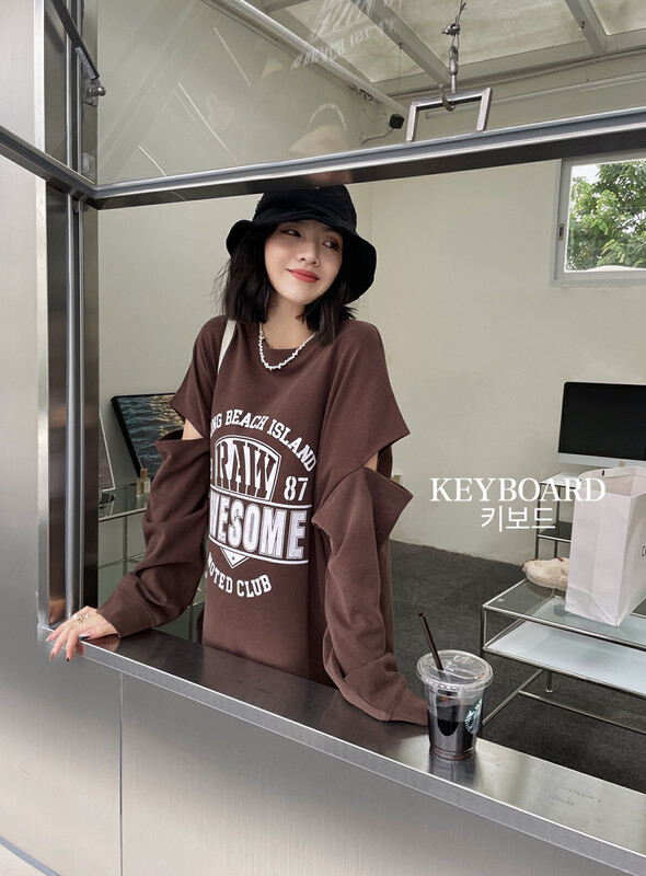 【KEYBOARD】Casual Personality Round Neck Letter Print Sweater 9831