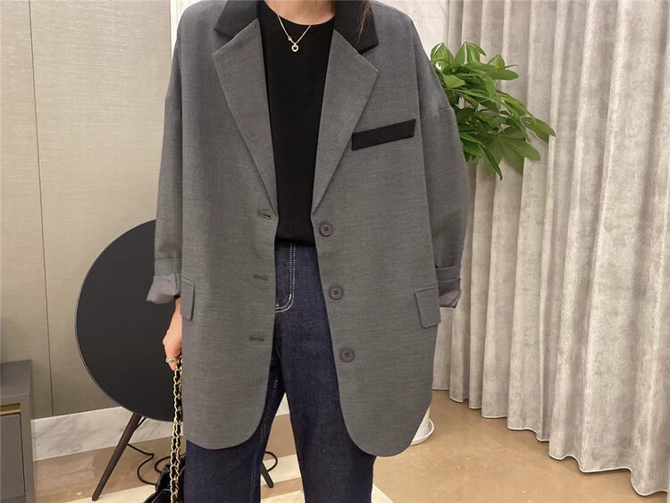 New in autumn! [SELF] Simple breasted long-sleeved suit 7513# LSL