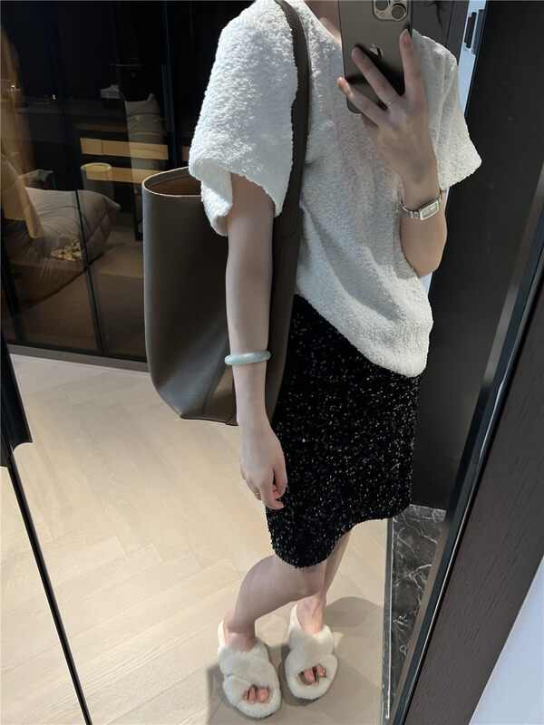 New in early autumn! [Modern 197] round neck simple all-match short-sleeved T-shirt 7262# LSL