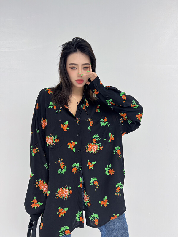 New in autumn! [D.TWO D2] Printed high-end fashion shirt 2315318# ZXL