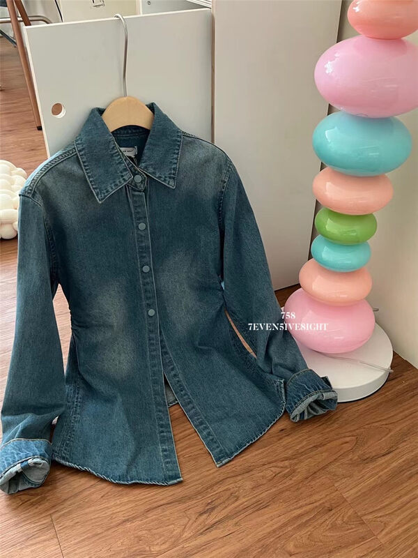 New in autumn! [7EVEN5IVE8IGHT] Retro waist denim jacket 2098# HJY