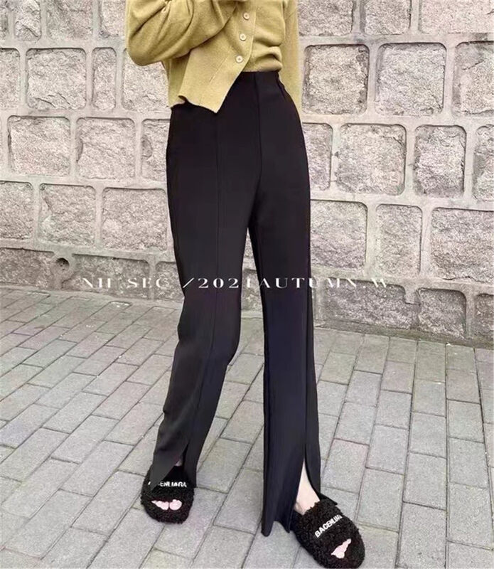 New in early autumn! [Modern 197] High waist slim slit casual pants YS1-1100-1# LSL
