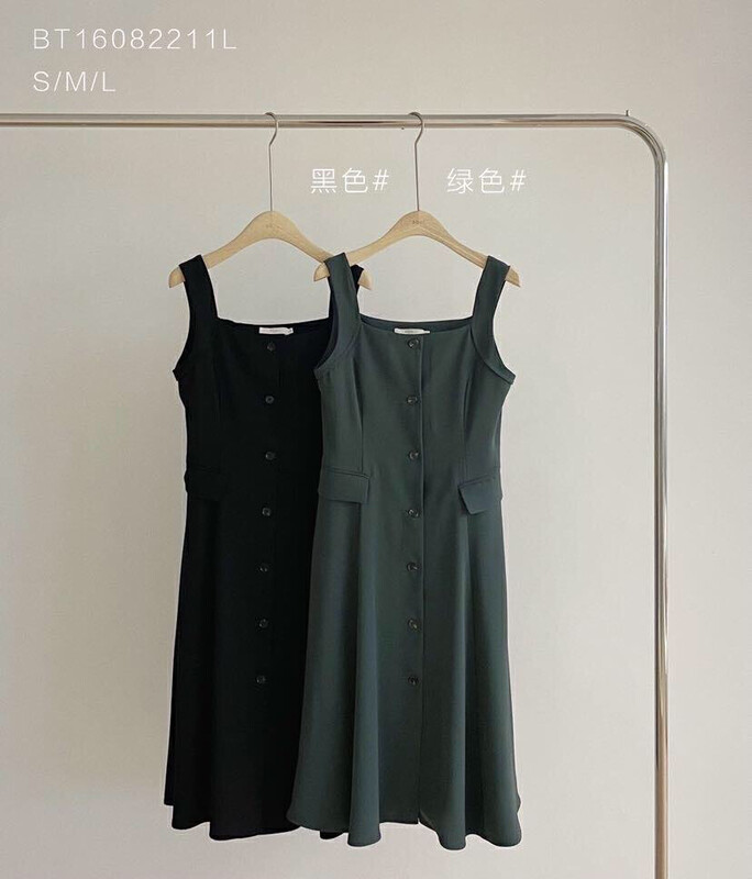 New in early autumn!【SOUL】Single-row placket button suspender dress YS1-BT16082211L# GYJ