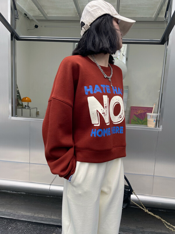 【KEYBOARD】Simple and versatile printed pullover sweater 2229