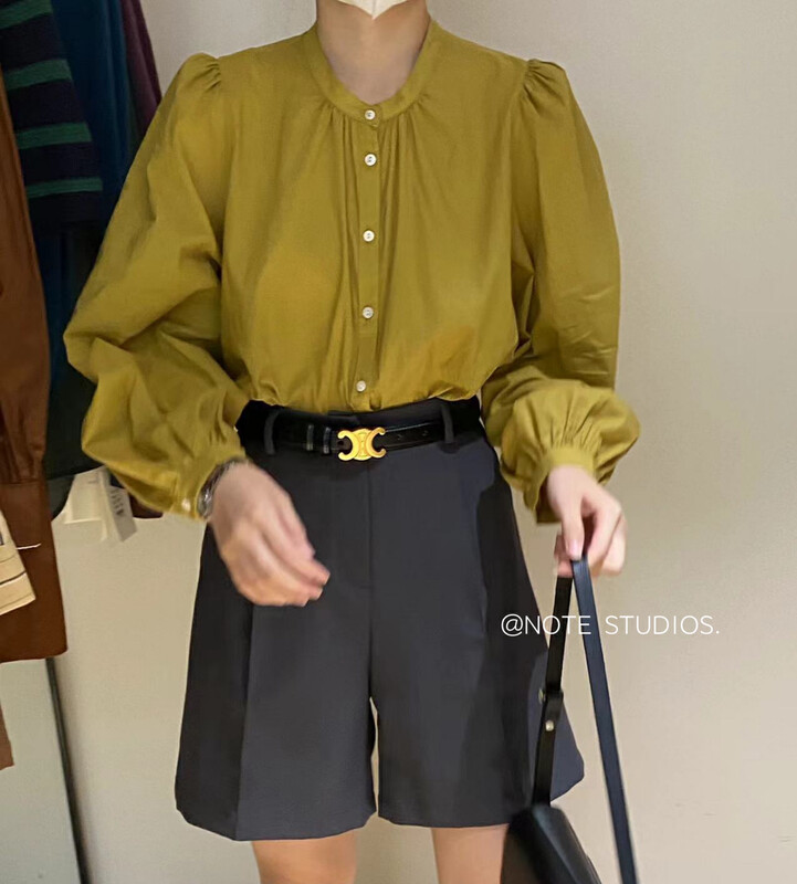 New in early autumn! [NOTE] Korean version ins all-match simple round neck shirt 22803# HBX