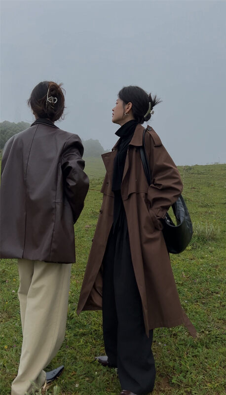Autumn is new! [SOUL] Texture, temperament and slim waist trench coat (with belt) 2640# CLS