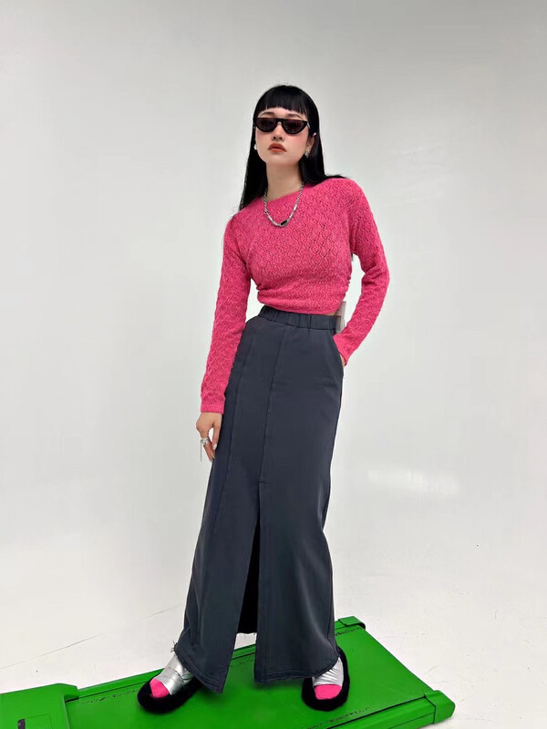 New in early autumn! [DTWO] Simple solid color slim skirt 2329078# ZXL