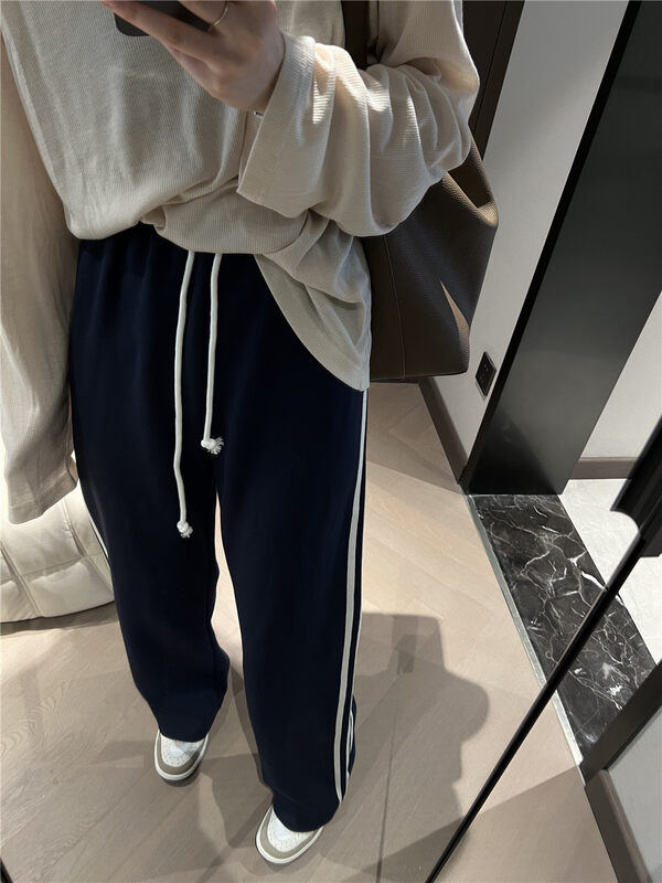 Autumn is new! [Modern 197] Contrast color edge all-match wide-leg slim casual pants 81289# LSL