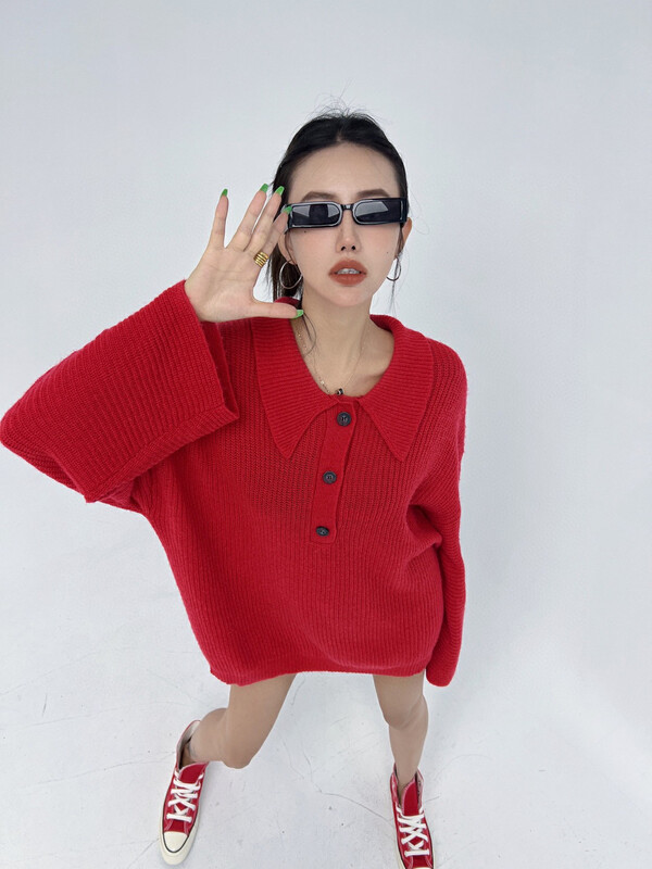 New in early autumn!【D.TWO D2】Korean loose all-match warm sweater 2319026# ZXL