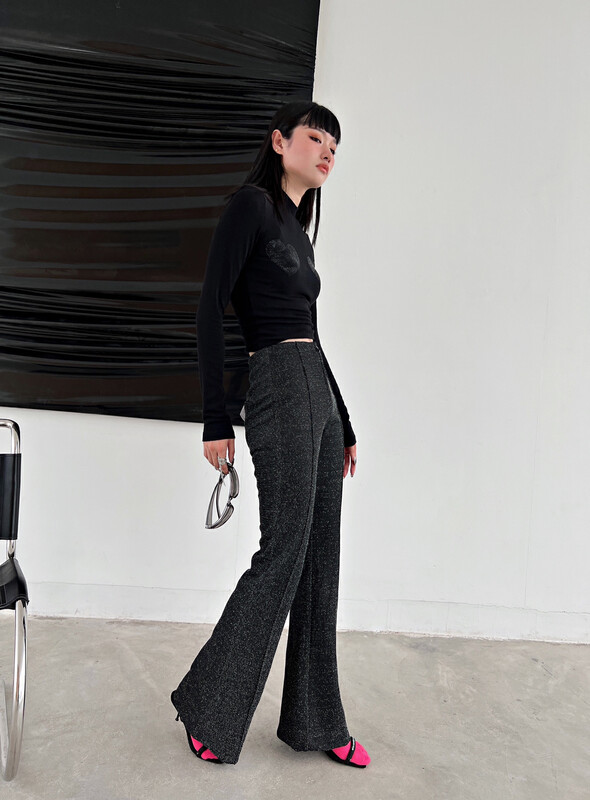 New in autumn!【D.TWO D2】Sparkling all-match casual pants 2305289# ZXL
