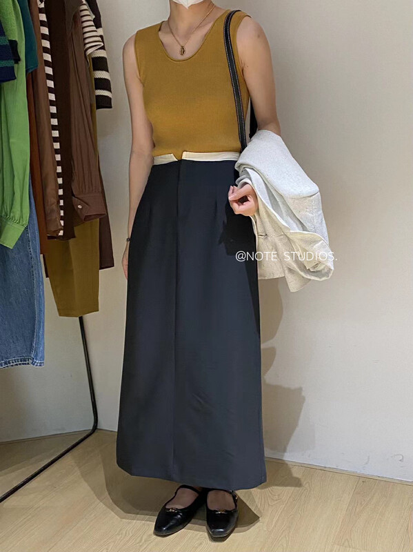 Autumn is new! [NOTE] Korean version in's high waist all-match stitching skirt 22802# HBX