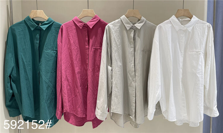 New in autumn! [fabric] single-breasted textured and comfortable shirt 592152# L