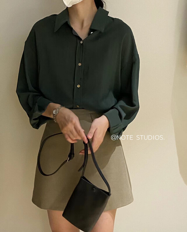 New in autumn! [NOTE] Korean single-breasted simple shirt 22798# HBX
