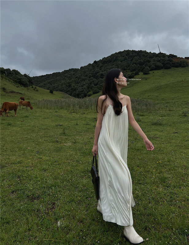Heavy industry vertical feeling!  【SOUL】Big-name minimalist suspender dress 2759# CLS