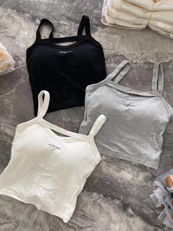 New in autumn!  【DS.GIFT】Sexy Spice Alphabet Fixed Cup Vest/Sling 8252# LSL