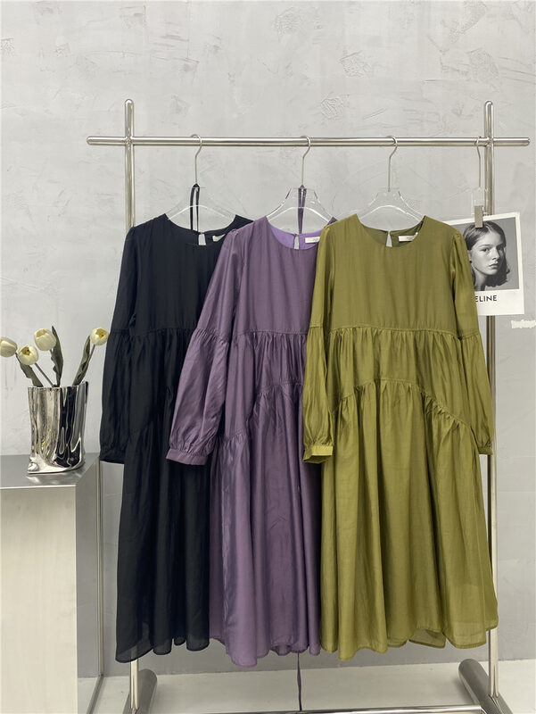 New in early autumn! [SOUL] Korean round neck solid color dress YS1-YS1-XC17-BX16070# GYJ