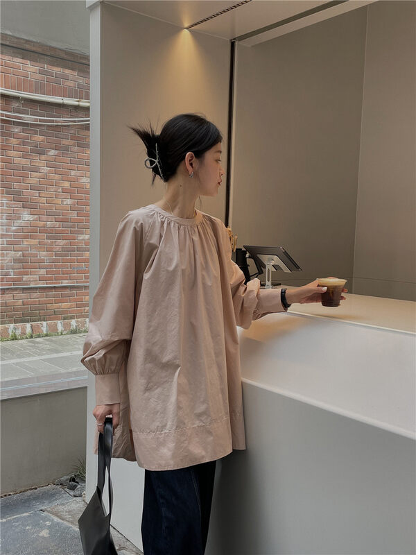 New in autumn! [SOUL] round neck design all-match thin shirt 2672# CLS