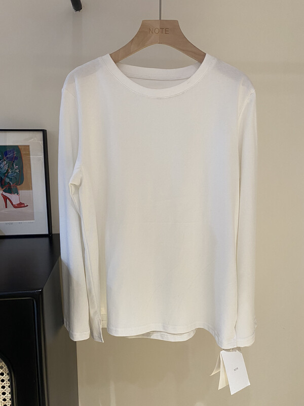 New in early autumn! [NOTE] Korean version all-match casual solid color simple long-sleeved T-shirt 22801# HBX
