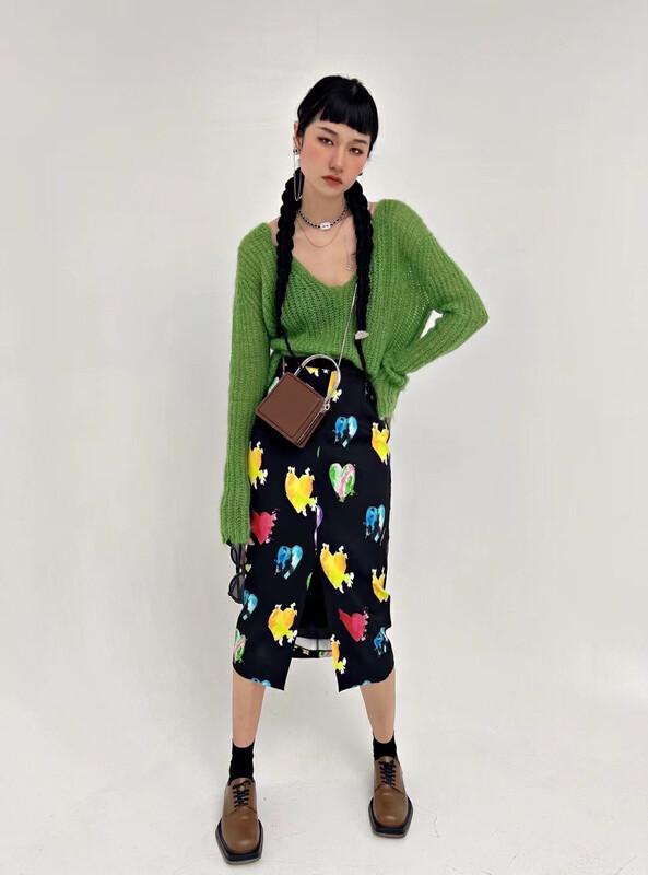 【D.TWO D2】Ladies high waist slim skirt 2329117# ZXL