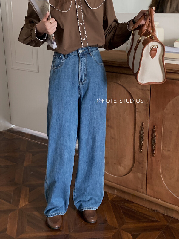 New in early autumn! [NOTE] Simple and versatile casual slimming jeans 22735# HBX