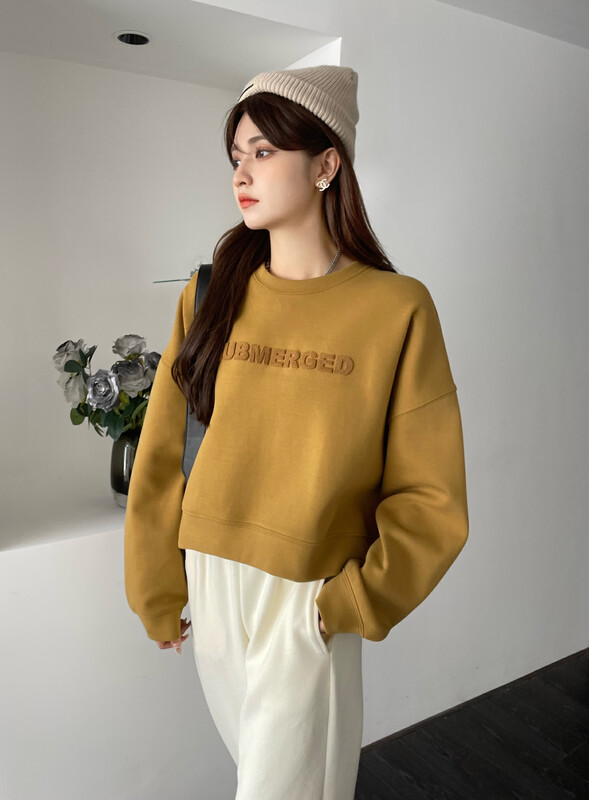 【KEYBOARD】Simple and casual toothbrush embroidered letter sweater C-2876