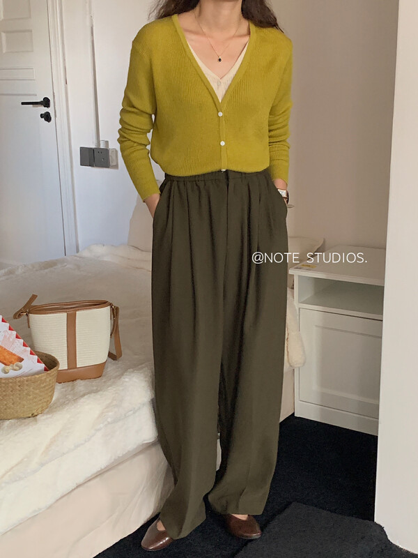New in early autumn! [NOTE] Korean version of simple fake two-piece knitted sweater 22760# HBX
