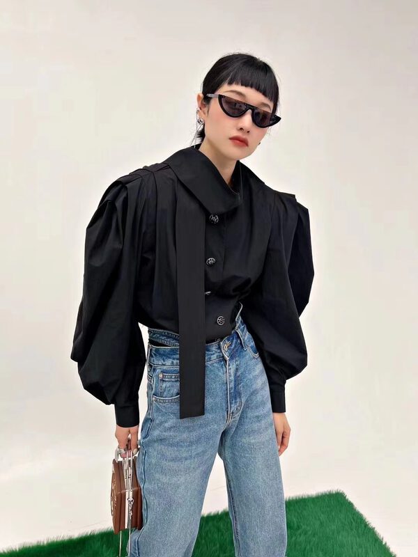 New in early autumn! [D.TWO D2] high-quality puff sleeve temperament shirt 2315057# ZXL