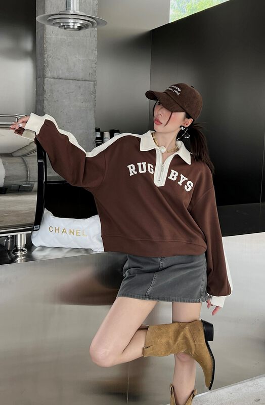 New in early autumn!【OUR】Fashionable sweater with contrasting letters 11986# LSW