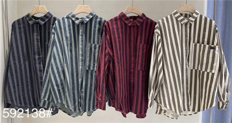 New in autumn! [fabric] single-breasted comfortable all-match shirt 592138# L