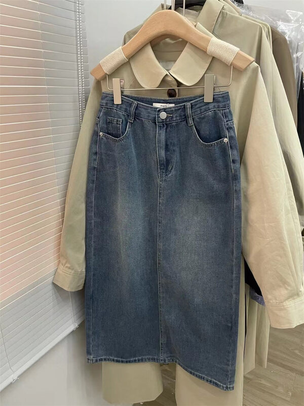 New in early autumn!【MALT】High waist all-match slit skirt 2039# XYJ