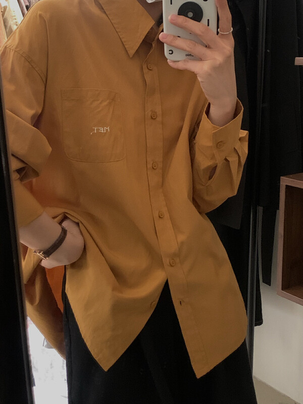 New in autumn! 8 colors available [MOXI] Korean casual all-match embroidered shirt 58795# CQW