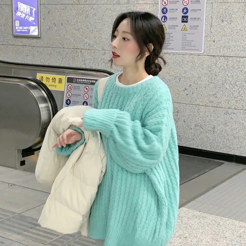Pullover Sweater Women's Spring Autumn 2022 New Retro Japanese Lazy Loose Outer Knit Sweater