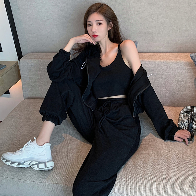 2022 autumn and winter loose sweater casual three-piece trendy coat loose Korean version casual fashion sports suit women