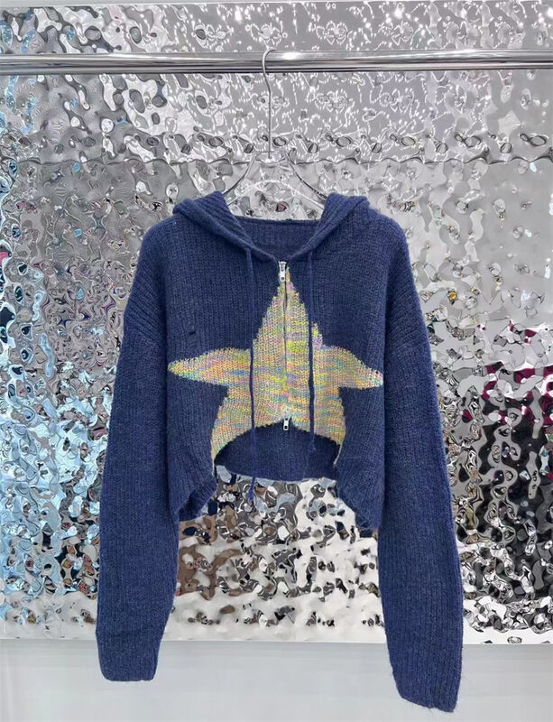 New in autumn! [S'SEVEN] Hooded long-sleeved pullover warm sweater 9732# XYJ