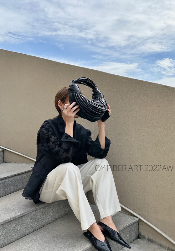 New in autumn! [QY FIBER ART] Korean drape drawstring high waist wide leg casual pants (with waist rope) 63260# GY