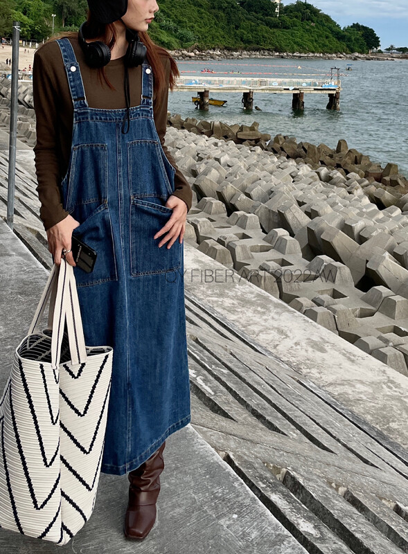 Autumn is new!【QY FIBER ART】Korean retro wash strap denim skirt 63250# GY