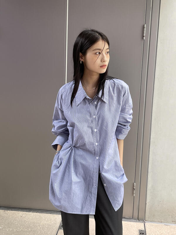 【CLEAN SPACE】Solid color loose mid-length shirt 32079
