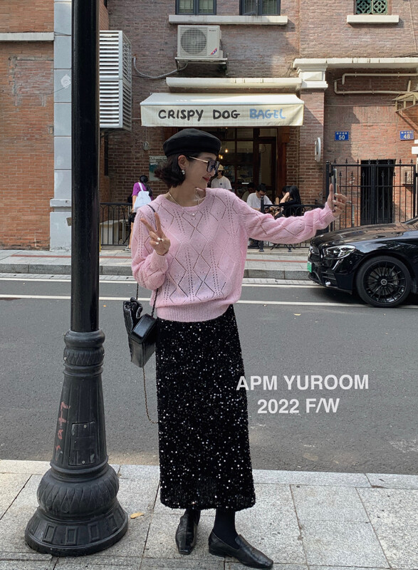 New in autumn! [APM YUROOM] Round neck simple solid color knitted sweater 6095# LSL