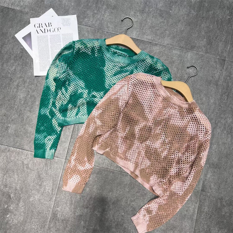 New in early autumn! [S'SEVEN] round neck tie-dye personality warm sweater 9895# XYJ