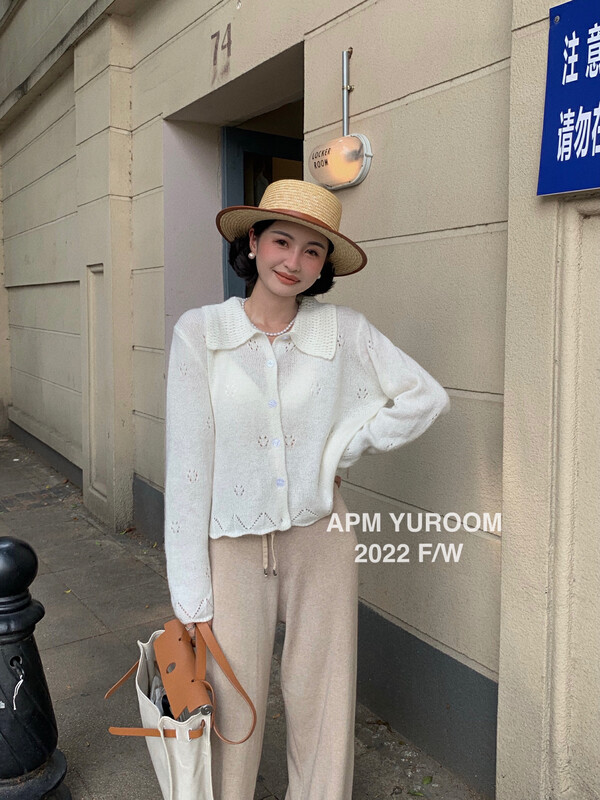 New in autumn!【APM YUROOM】Korean style sweet lapel sweater 6027# LSL