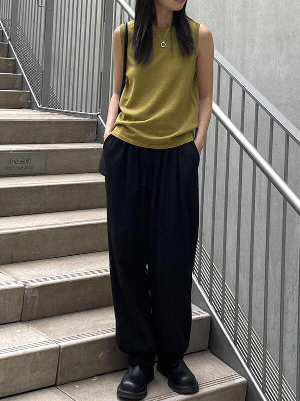 Early autumn new [CLEAN SPACE] simple solid color loose all-match casual pants 32279# CQW
