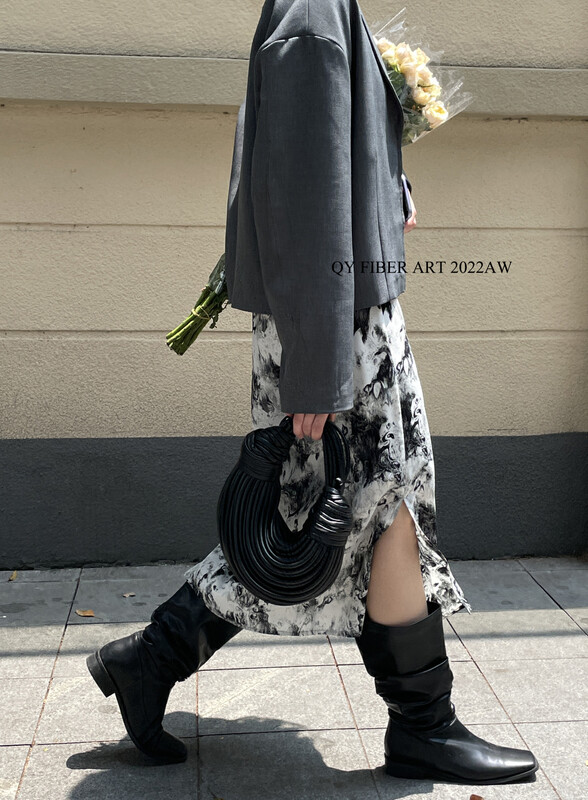 New in early autumn! [QY FIBER ART] Korean version of the simple zipper short jacket 36129# GY