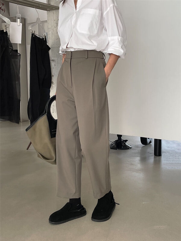 [CLEAN SPACE] Simple solid color commuter nine-point trousers 33220
