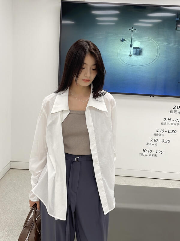 【CLEAN SPACE】Solid Color Loose Casual Versatile Shirt 32723# CQW