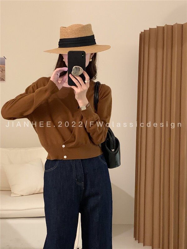 New in autumn!【JIAN HEE】Simple solid color knitted warm sweater MY026# OZQ