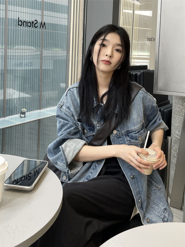 【CLEAN SPACE】Korean casual loose denim jacket 27836