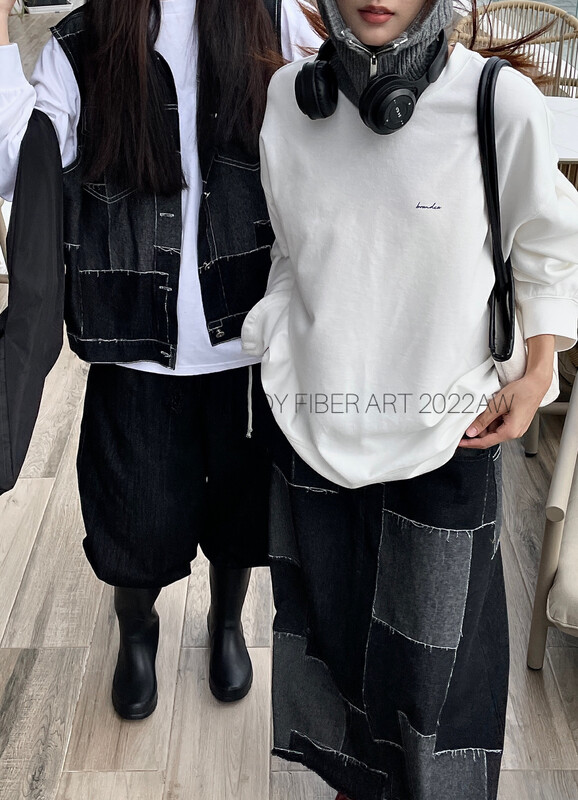 New in early autumn! [QY FIBER ART] Korean simple stitching vest 36120# GY