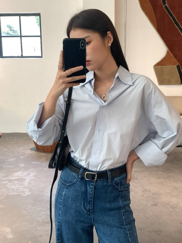 【CLEAN SPACE】Solid Color Loose Casual Shirt 27850# CQW